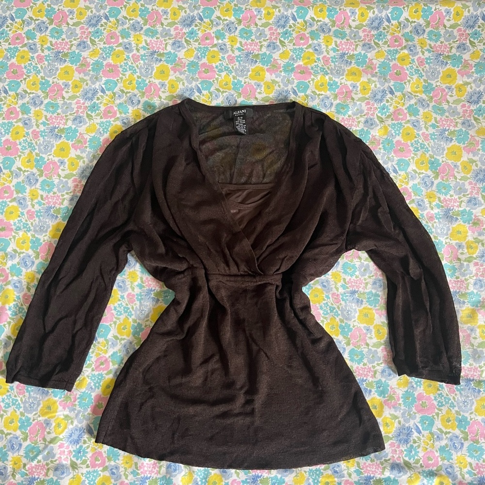 gorgeous dark brown blouse